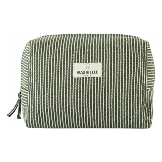 Striped cotton toiletry bag | Quartz