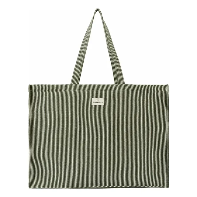 Striped cotton weekend bag | Quartz