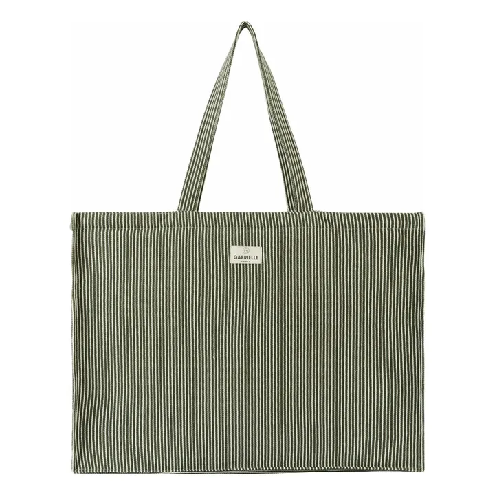Sac week-end à rayures en coton | Quartz- Image produit n°0