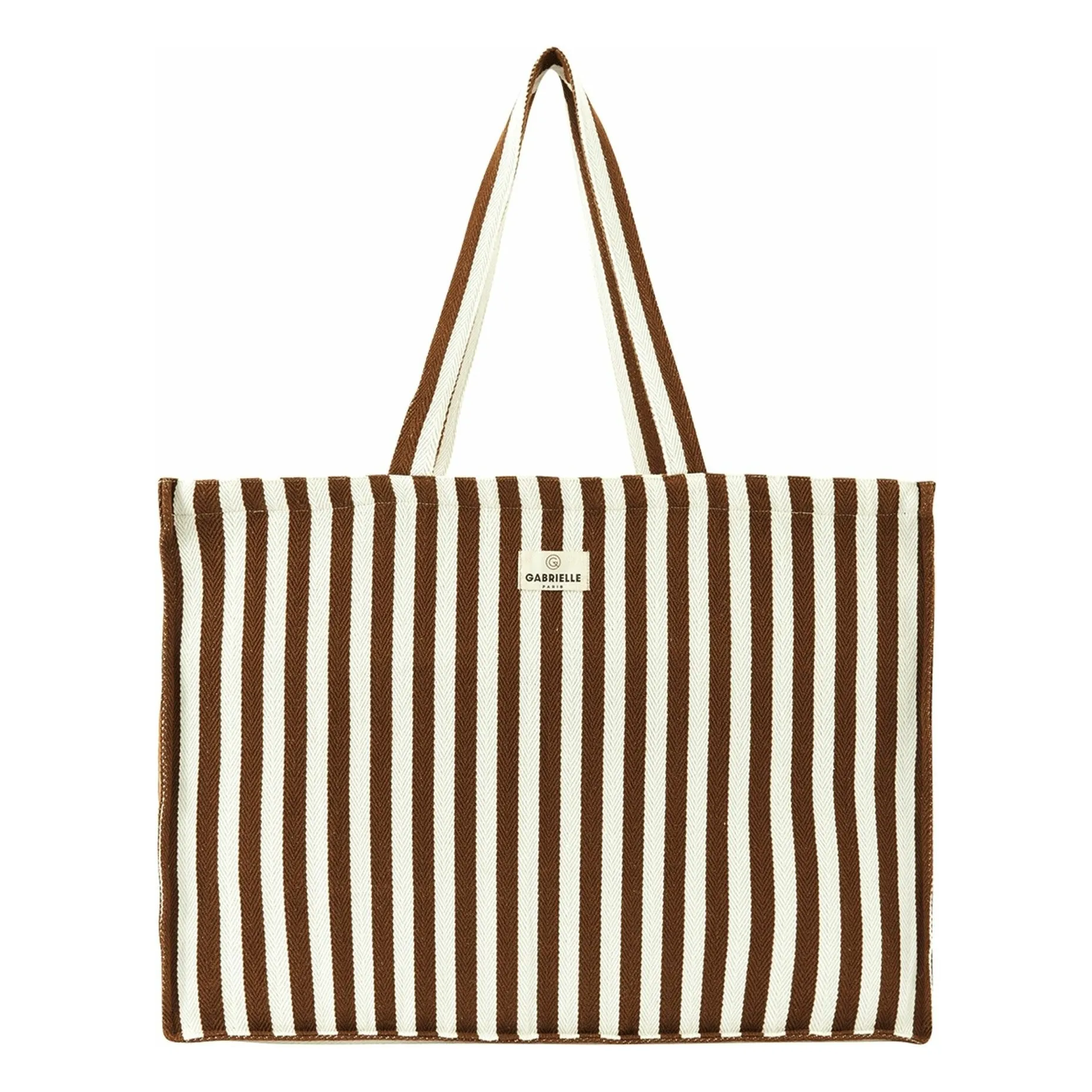 Gabrielle Paris Mocha Striped Cotton Weekend Bag