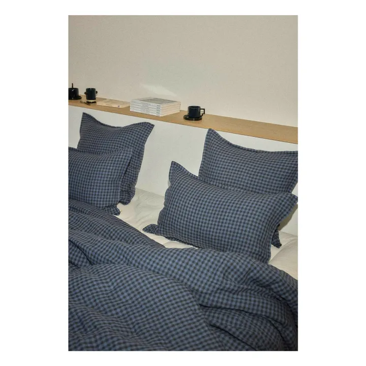 Funda de almohada de lino lavado | Vichy Marine- Imagen del producto n°2