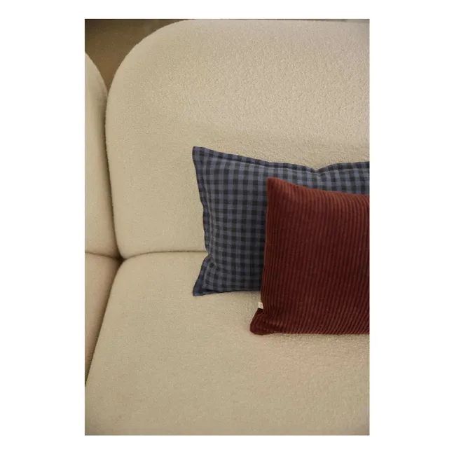 Housse de coussin Taormina en lin lavé | Vichy Marine