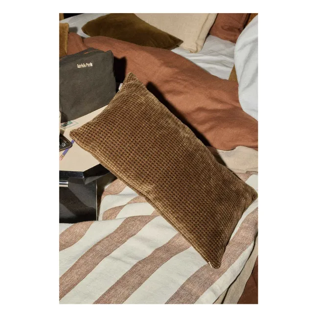 Housse de coussin Argentine Pied-de-poule | Café