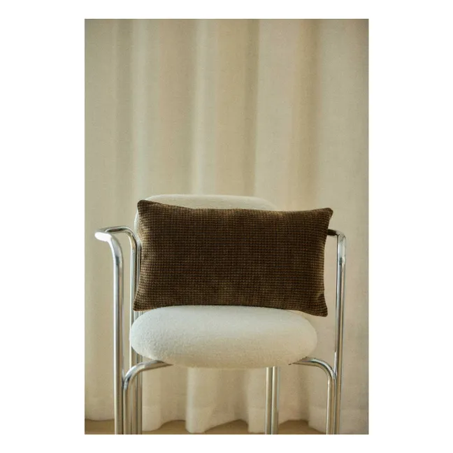 Housse de coussin Argentine Pied-de-poule | Café