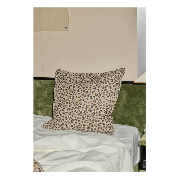 Funda de almohada de lino lavado  | Leopardo- Imagen del producto n°0
