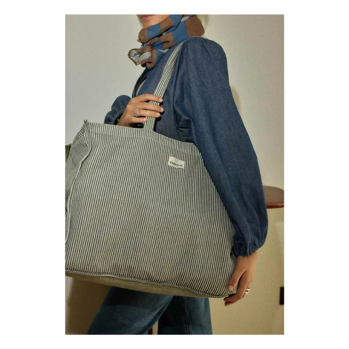 Sac week-end à rayures en coton | Quartz- Image produit n°2