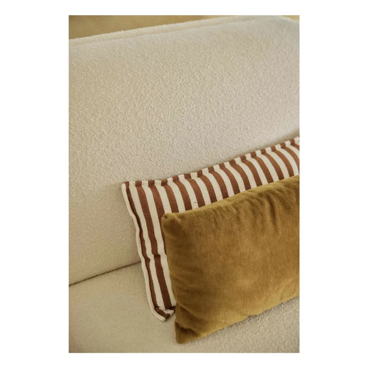 Housse de coussin à rayures en coton | Mocha- Image produit n°2