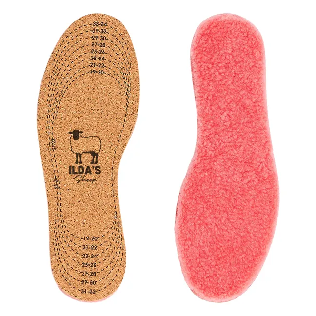 Einlegesohlen Wollhaut Merino und Kork | Rosa