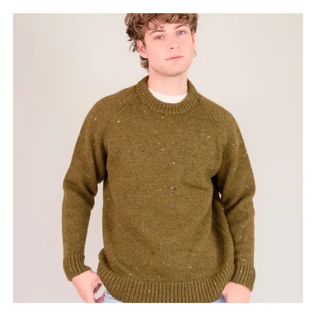 Raglan-Pullover Chunky Wolle | Khaki