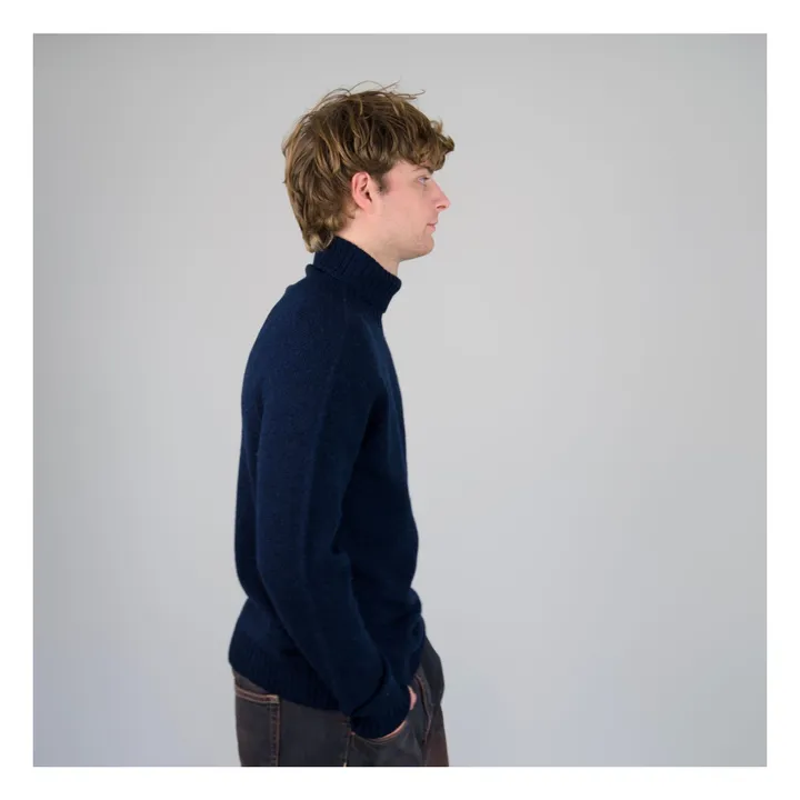 Pull Col Roulé Seamless Laine | Bleu marine- Image produit n°3