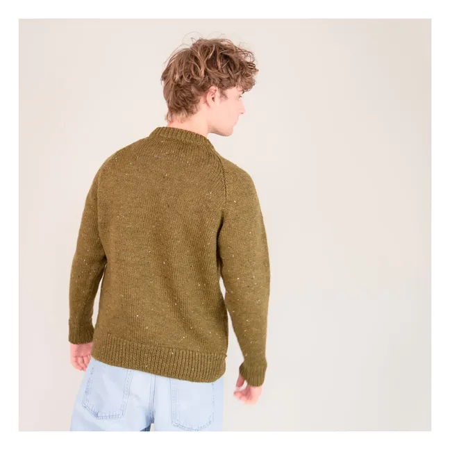 Raglan-Pullover Chunky Wolle | Khaki
