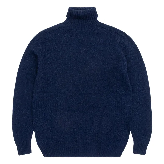 Maglione dolcevita in lana senza cuciture | Blu marino