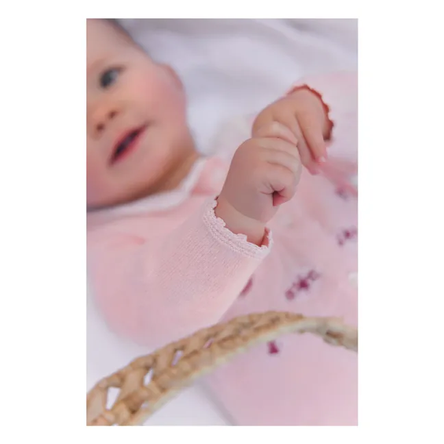 Combinaison Brodée Laine | Rose pâle