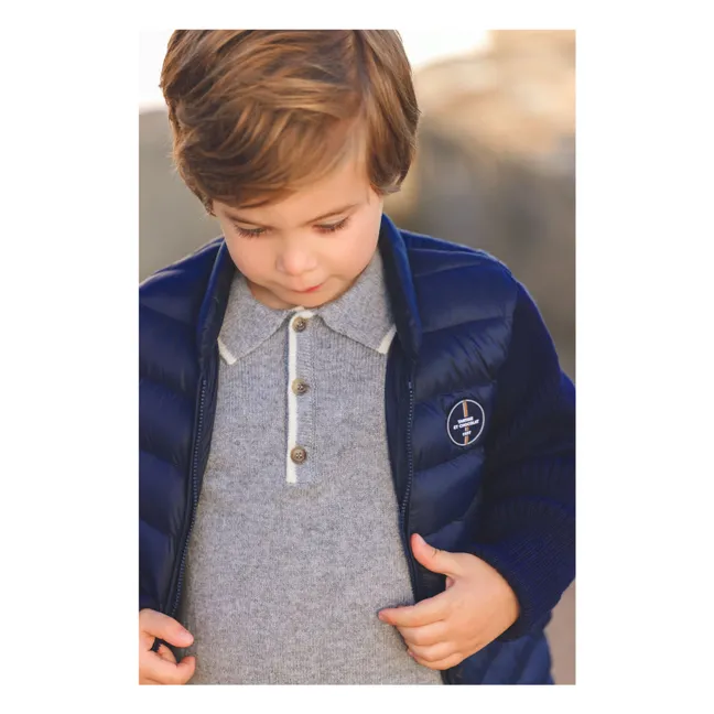 Polo Manches Longues Laine | Gris