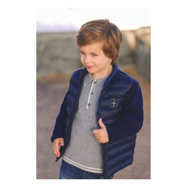 Polo Manches Longues Laine | Gris