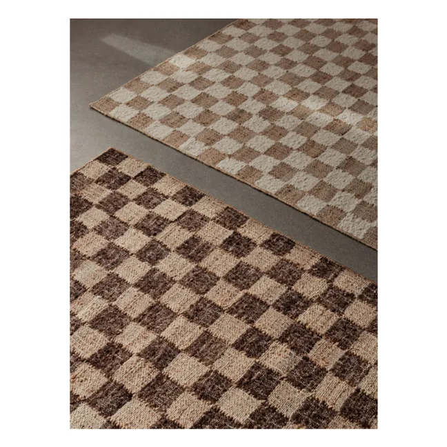 Teppiche aus Jute und Wolle Check | Cremefarben
