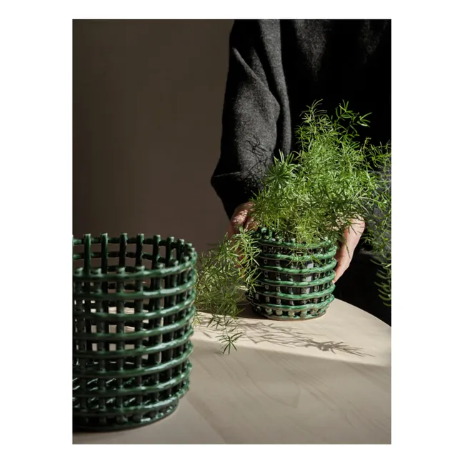 Cestino in ceramica | Verde
