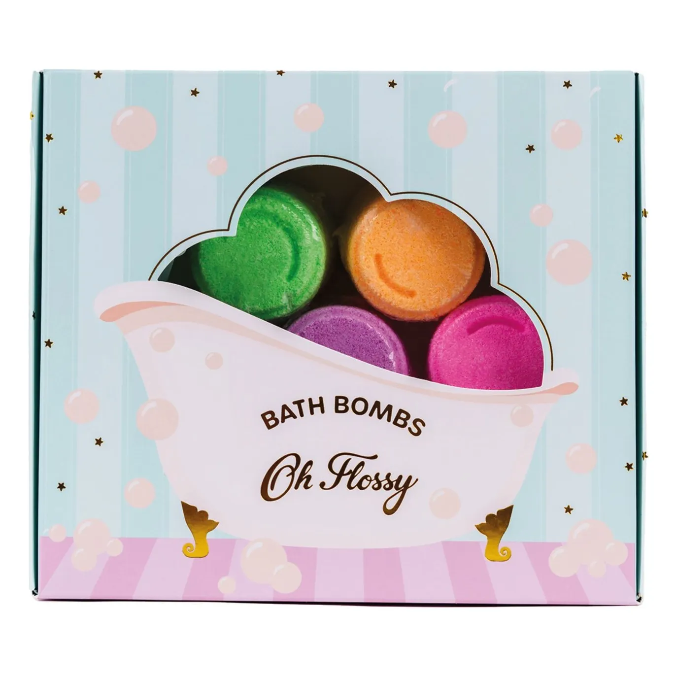 Oh Flossy Multicoloured Bath Bombs - Set Of 7