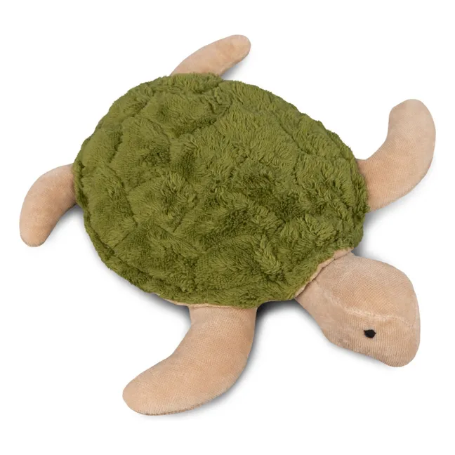 Borsa dell'acqua calda in peluche di tartaruga | Verde militare