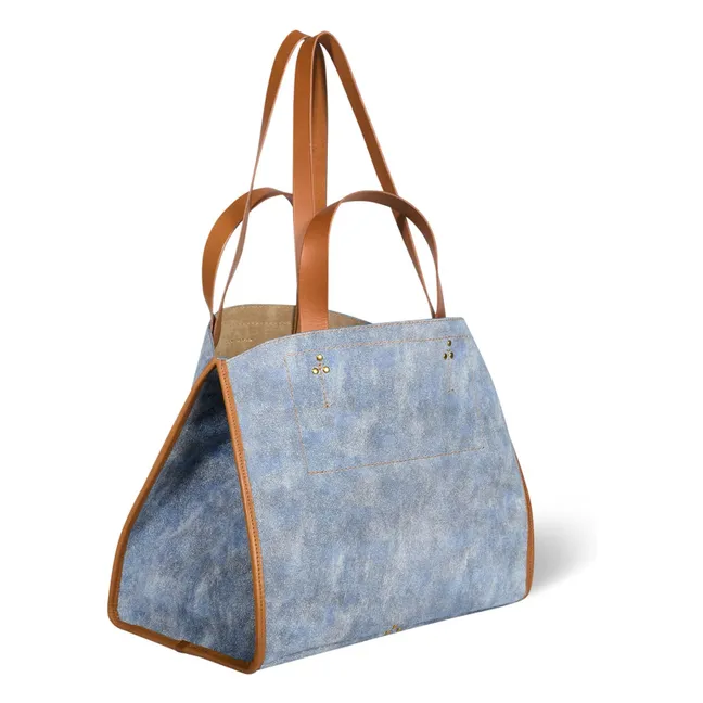 Tasche Léon M Croûte Velours | Blau verblasst