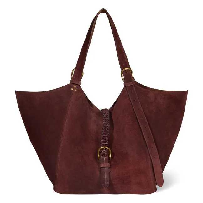 Sac Joseph M Croûte Velours | Rouge foncé