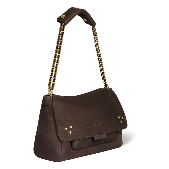 Sac Lulu M Taurillon Imprimé Croco | Marron