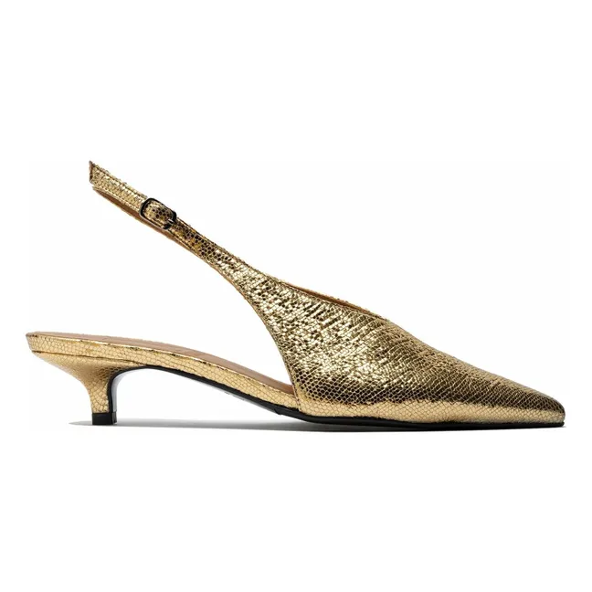 Slingback con tacco metallico | Dorato