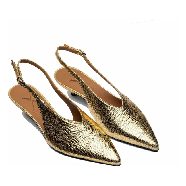 Slingback con tacón metálico | Dorado