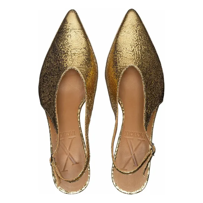 Slingback con tacco metallico | Dorato