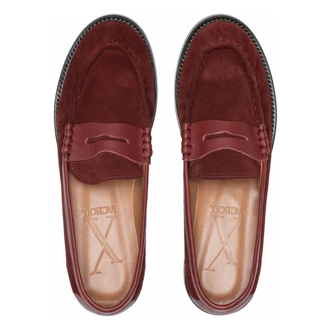 Penny Suede Loafers | Burgundy