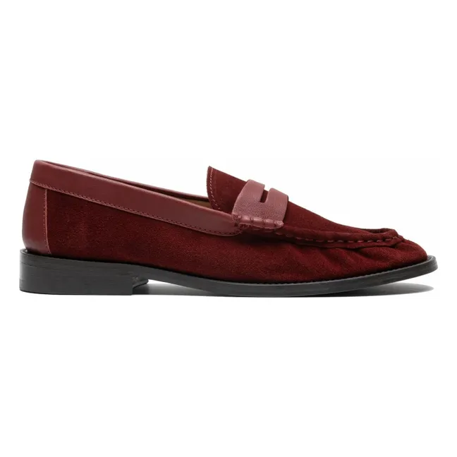 Penny Suede Loafers | Burgundy