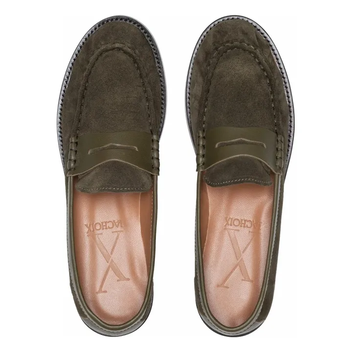 Mocassins Penny Suède | Vert kaki- Image produit n°4