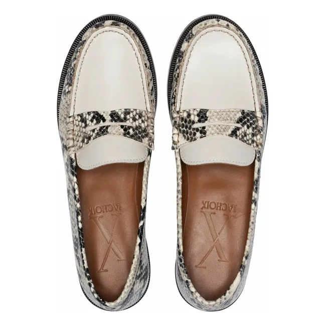 Mocasines Penny Python | Blanco Roto