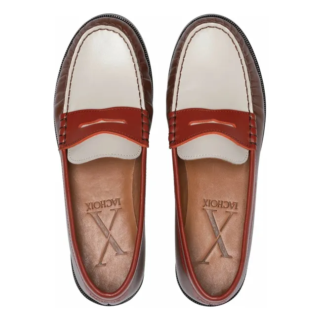Penny Tricolor Loafers | Brown