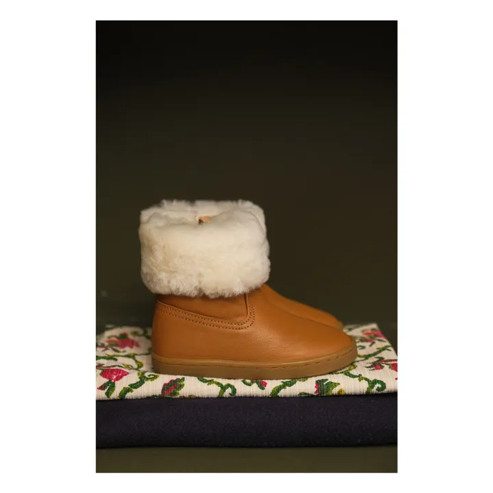 Chaussures Premiers Pas Fourrées Capucine | Camel- Image produit n°6