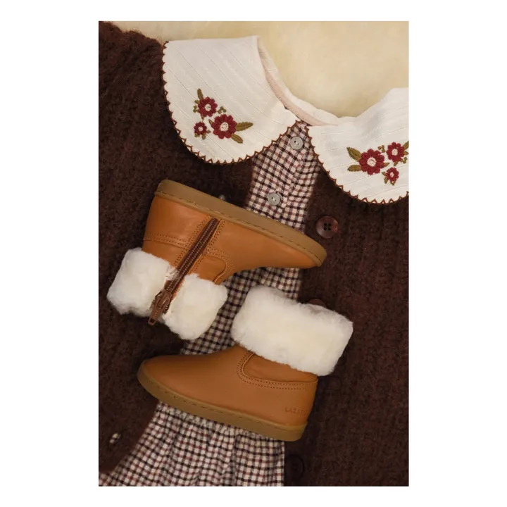 Chaussures Premiers Pas Fourrées Capucine | Camel- Image produit n°7