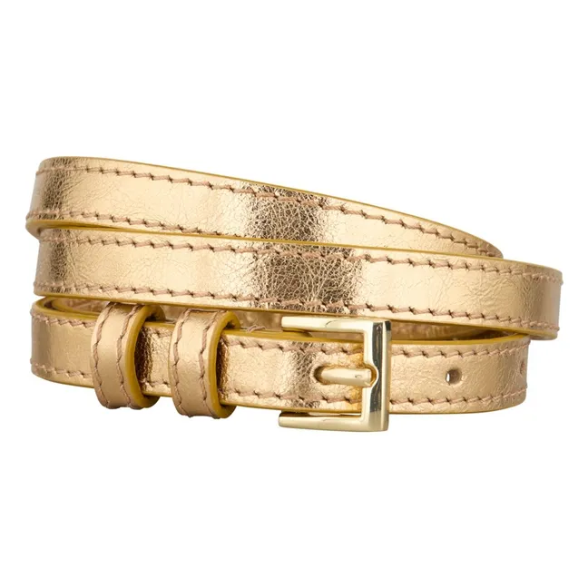 Cinturón de charol Aria | Dorado
