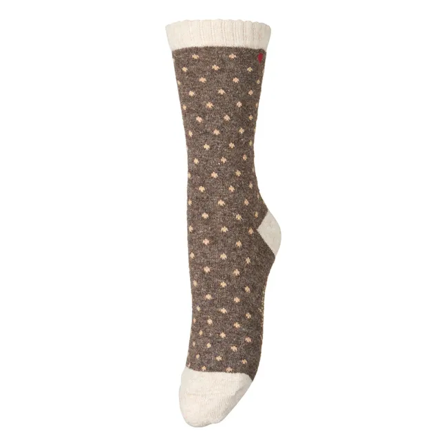  Chaussettes Dotted Wola Laine | Marron