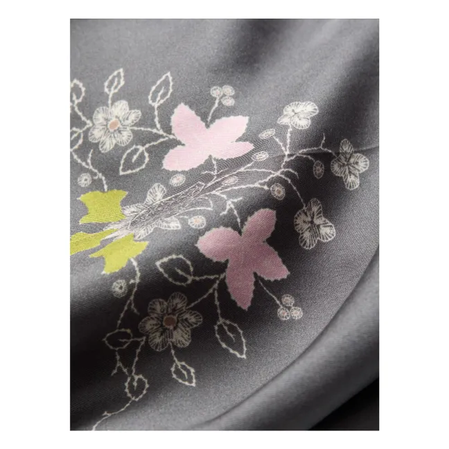 Pañuelo de seda Brodaria Sia | Gris Antracita
