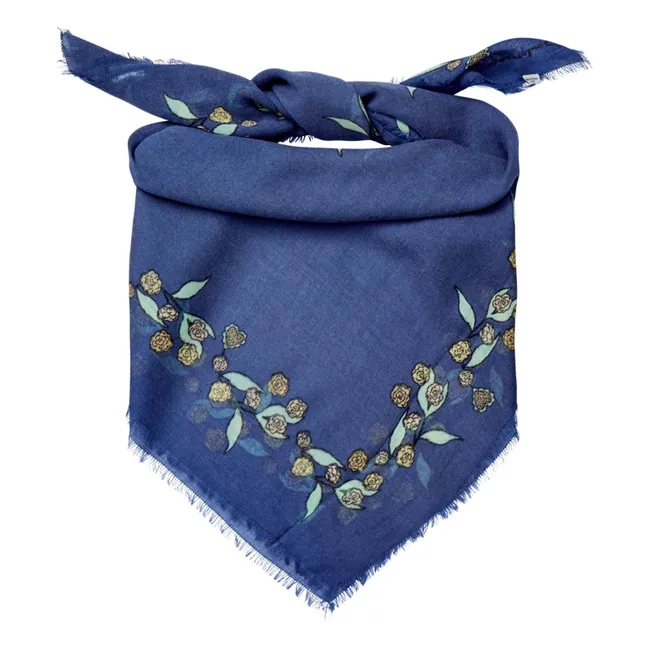 Foulard Carna Woo Laine | Bleu marine