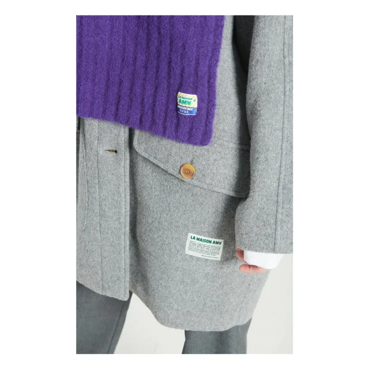 Bufanda de lana y alpaca Vitow | Berenjena- Imagen del producto n°5