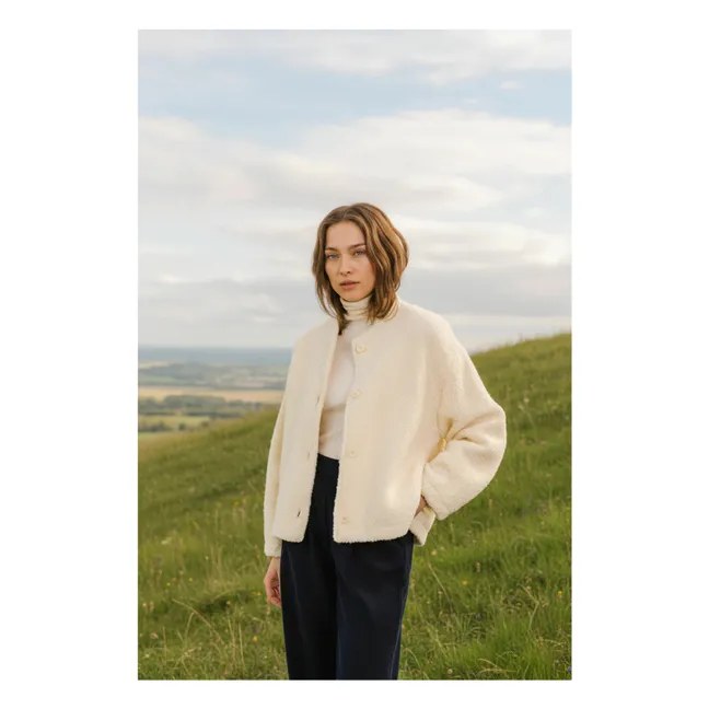 Veste Jay Bouclette Laine Vierge | Blanc