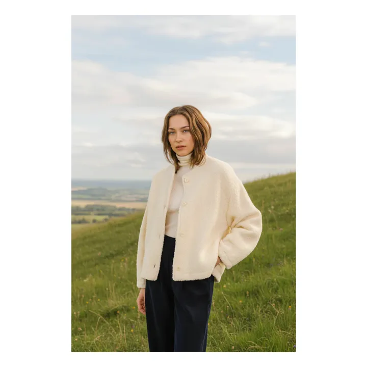 Veste Jay Bouclette Laine Vierge | Blanc- Image produit n°2