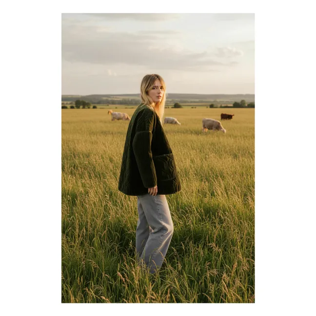 Veste Bari Zephir Brodée Velours | Vert