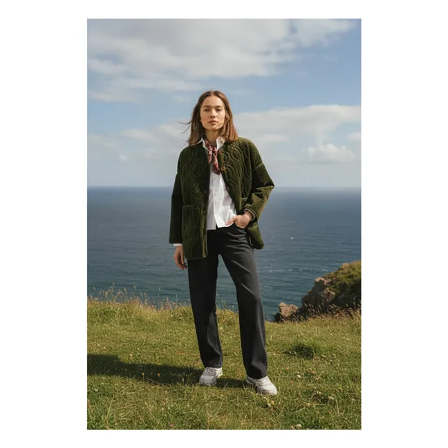 Veste Bari Zephir Brodée Velours | Vert