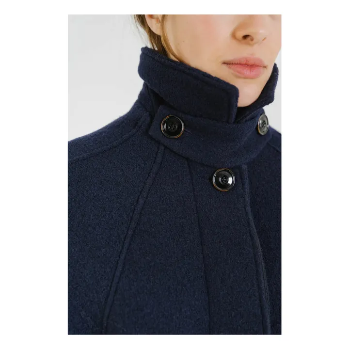 Manteau Mayri Laine Vierge | Bleu marine- Image produit n°6