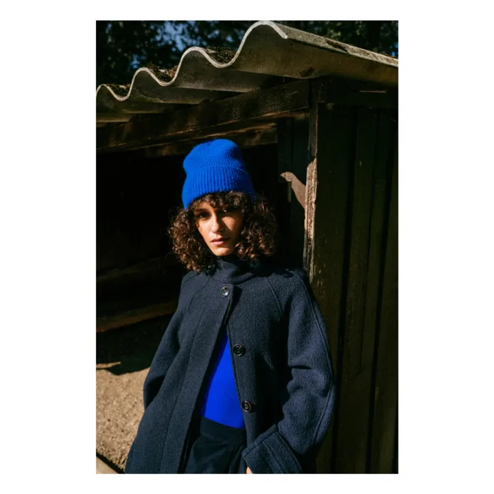 Manteau Mayri Laine Vierge | Bleu marine- Image produit n°3