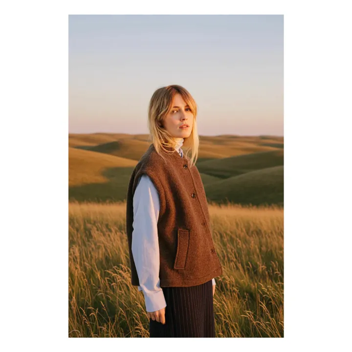 Vestes Sans Manches Sonny Laine Vierge | Marron- Image produit n°2