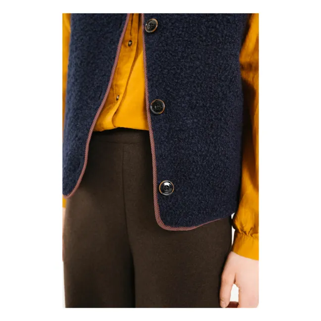 Ärmellose Jacke Salyna Schurwolle | Navy