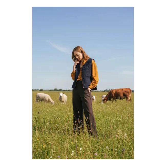 Veste Sans Manches Salyna Laine Vierge | Bleu marine